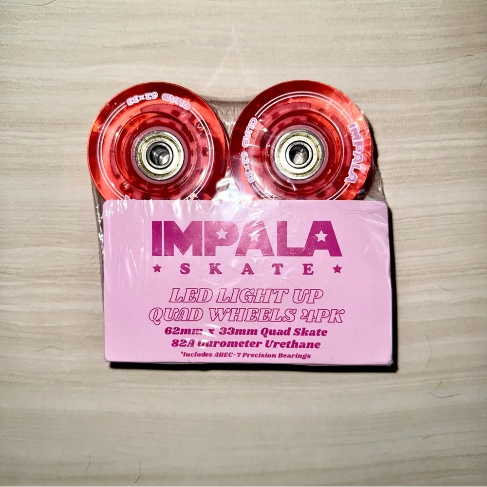 Coral Pink Quad Skate Wheels - 62x32mm - Picture 9 of 9